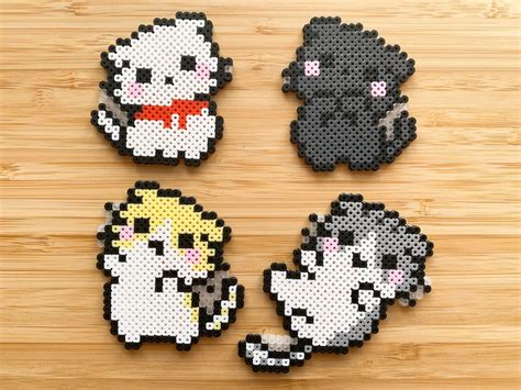 Kawaii Cat 8bit Pixel Perler Beads Art, Can Be Fridge Magnet, Keychain
