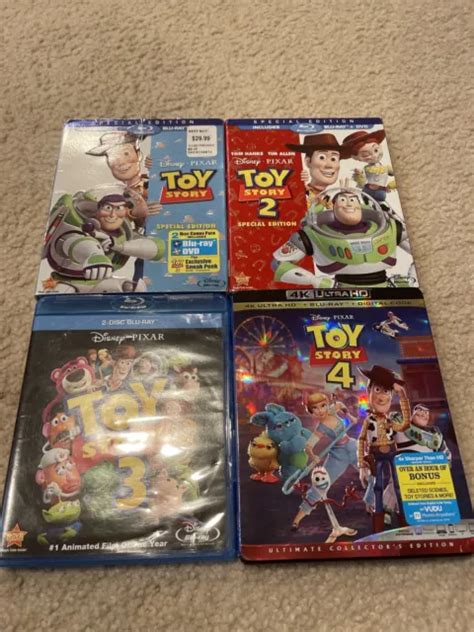 Toy Story 1 4 Collection Blu Ray Dvd 4k Ultra Hd 4 Movie Lot 1 2 3
