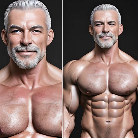 Naked Muscular Silver Daddy With Face Arthub Ai