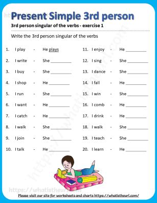 3rd Person Singular Of The Verbs Exercise 1 Your Home Teacher