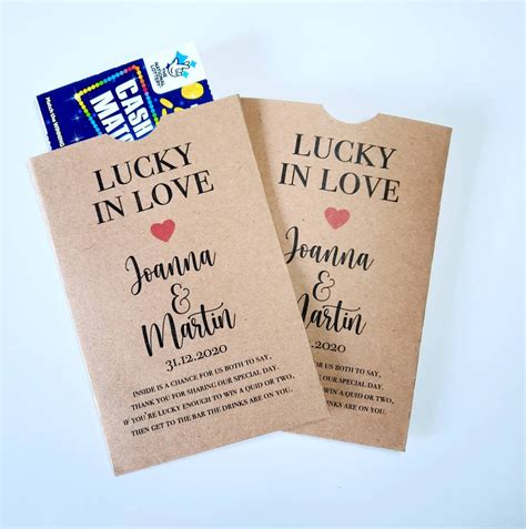 personalised scratch card wedding favours rustic wedding etsy uk