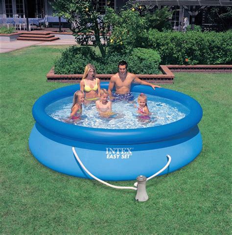 Intex 1018 Gal Round Plastic Above Ground Pool 30 In H X 120 In W X