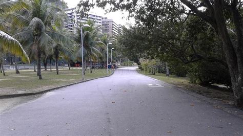 Park And Running Track Around Rodrigo De Freitas Lagoon Rio De Janeiro