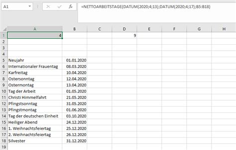 Arbeitstag Funktion In Excel So Einfach Funktionierts Ionos