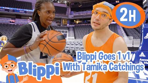 Blippi Goes 1 On 1 With A Pro Basketball Player More Blippi And