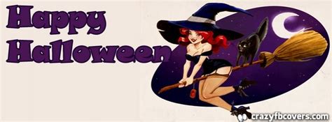 Cute Witch Happy Halloween Facebook Cover Facebook