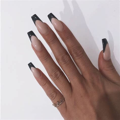 Black French🍂 French Tip Acrylic Nails Fall Acrylic Nails Fire Nails