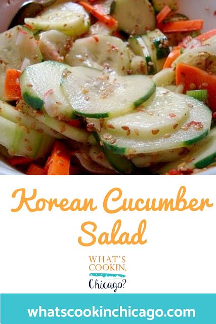 Korean Cucumber Salad Whats Cookin Chicago