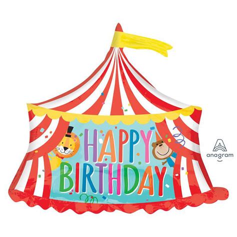 Loonballoon Birthday Childeren Balloons 28″ Circus Tent Happy Birthday
