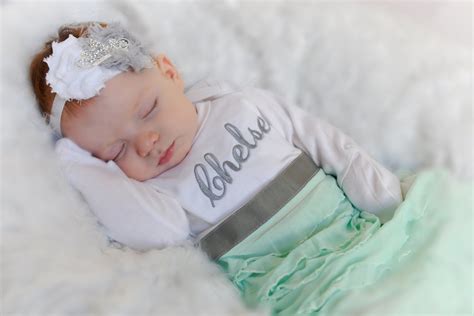 Kudos thank you baby dress. Personalized Newborn Gown Baby Girl Clothes Newborn Girl Take