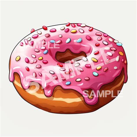 Donut With Sprinkles Clipart Png Format Commercial Use Approved Etsy