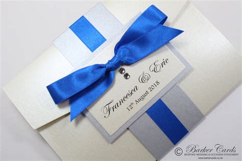 Royal Blue Pocketfold Invitations