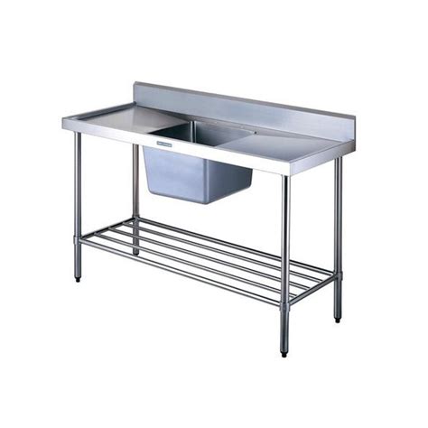 Simply Stainless Sink Bench With Splash Back Wcentre Bowl And Leg Brace
