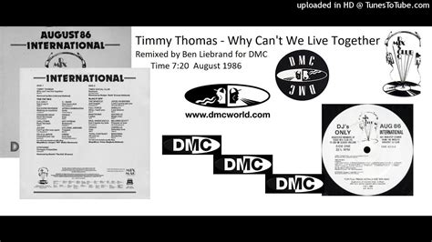 Timmy Thomas Why Cant We Live Together Dmc Ben Liebrand Remix August 1986 Youtube