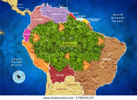 Amazon Rainforest Physical Map