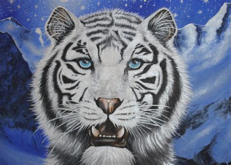 Snow Tiger By Rozthompsonart On Deviantart
