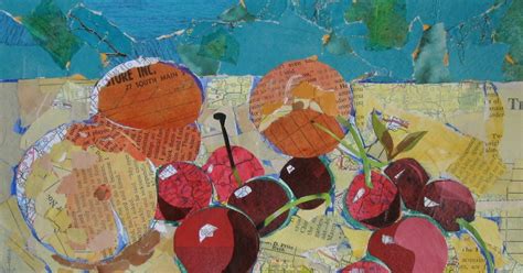 Late Bloomer Sherry Thurner Completed Collage Peaches And Summer