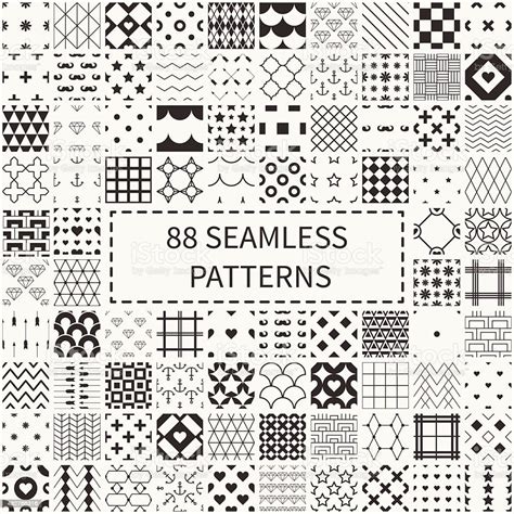 Mega Set Of 88 Geometric Universal Different Seamless Decorative