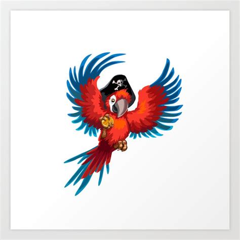 Pirate Parrot Art Print By Aeyol Society6