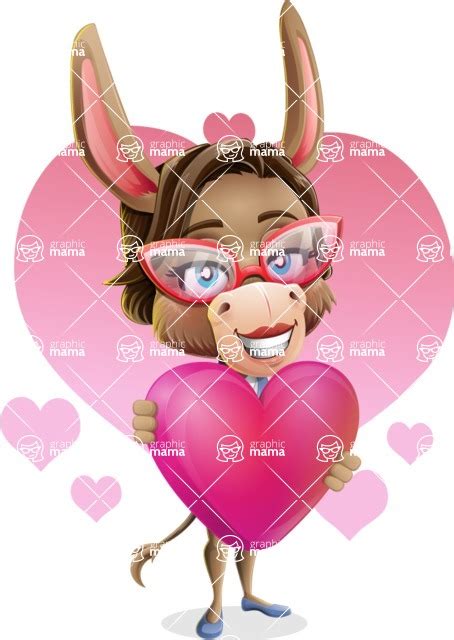 Female Donkey Cartoon Vector Character Vector Cartoon Character Shape