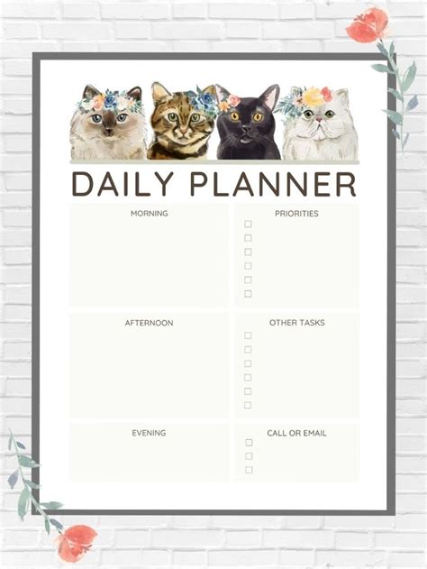 Grab My Free Printable Daily Planner Pages With A Gorgeous Cat Theme