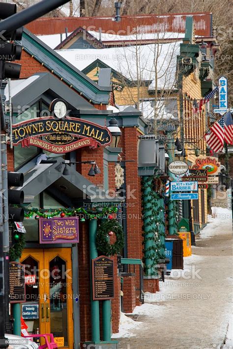 Shops And Street Scene In Breckenridge Stock Photo Download Image Now