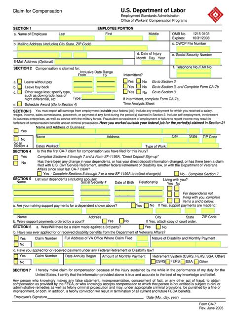 Workers Compensation Form Ca7 Fill Online Printable Fillable Blank