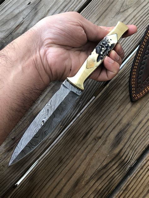 Custom Handmade Hand Forged Damascus Steel Hunting Dagger Fix Etsy