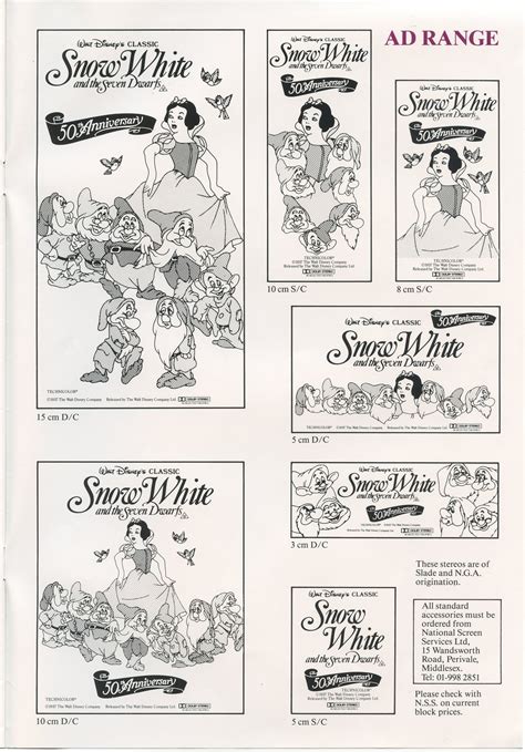 Filmic Light Snow White Archive 1987 Uk Snow White Pressbook