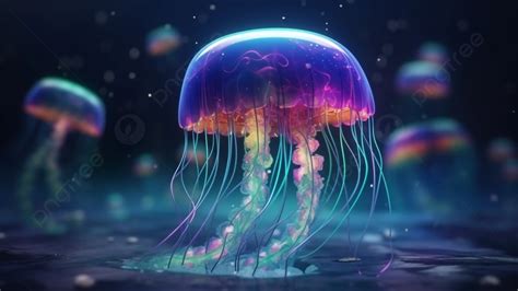 Undersea Jellyfish Beautiful Background Seabed Background Jellyfish