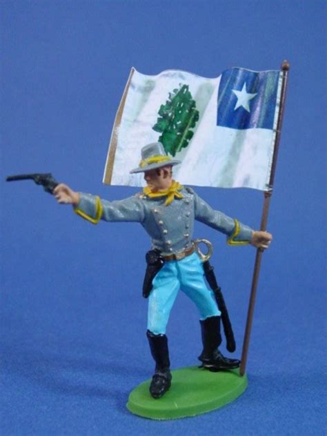 Britains Herald Dsg Confederate Toy Soldiers 3rd Mississippi Flag Bearer