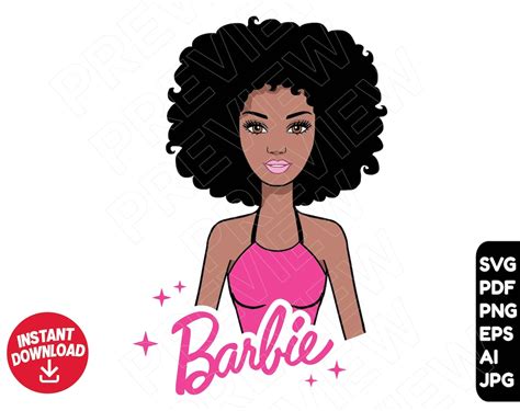 Barbie Afro Svg Cut File Clipart Barbie Doll Svg Png Etsy