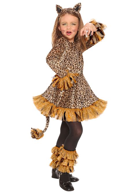 Lingway Toys Cheetah Costume For Girl S Halloween Girl S Leopard Costume Dress With Tights