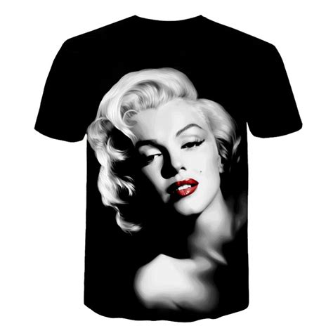 Summer Menwomens Short Sleeve 3d T Shirt Sexy Marilyn Monroe Finger T