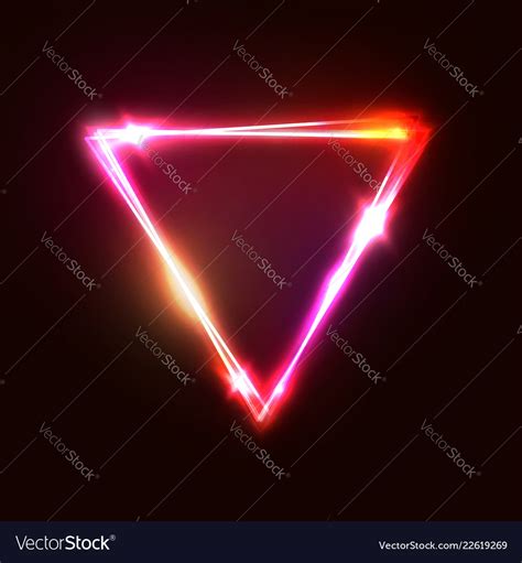 Upside Down Triangle Background Neon Sign Vector Image