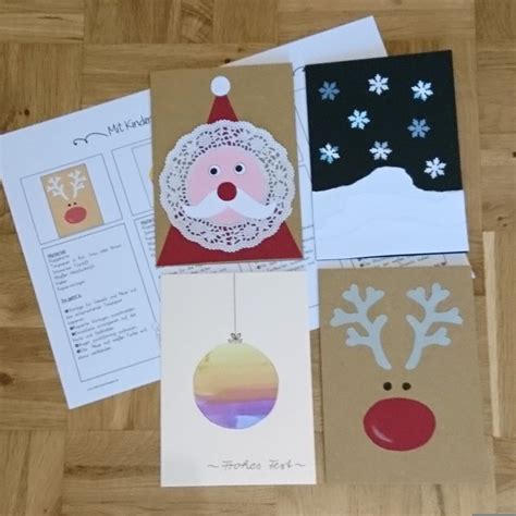 Mit Kindern Weihnachtskarten basteln (Anleitungen und Vorlagen
