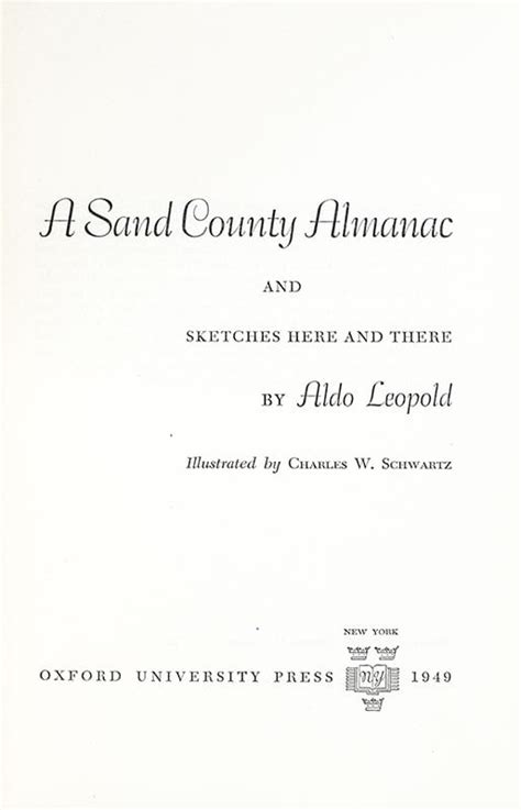 A Sand County Almanac Aldo Leopold First Edition