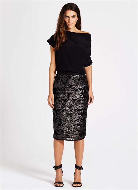 Baroque Sequin Pencil Skirt Sequin Skirt Outfit Sequin Pencil Skirt Black Sequin Skirt