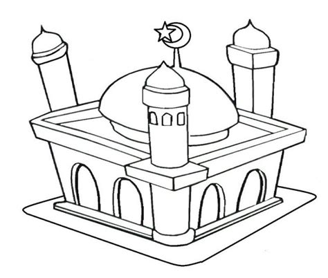 Mewarnai Gambar Masjid Untuk Tk Nusagates