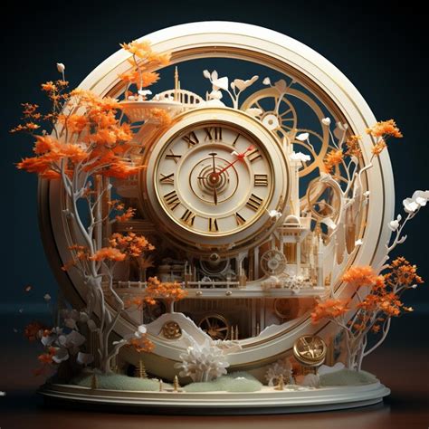 Premium Ai Image Mechanical Clock 3d