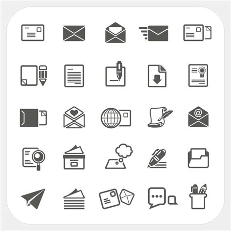Mail Icons Set 13129425 Vector Art At Vecteezy