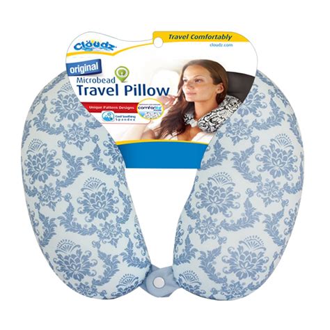 Cloudz Patterned Microbead Travel Neck Pillows Blue Print Bags Wallets And Luggage