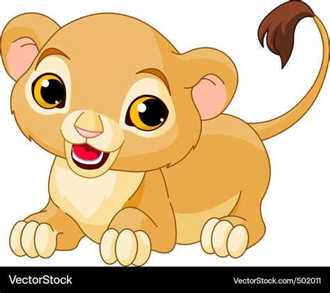 Cartoon Lion Cub Royalty Free Vector Image Vectorstock