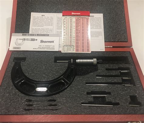 Starrett 224arlz Interchangeable Anvil Micrometer Set 2 6 Range 00