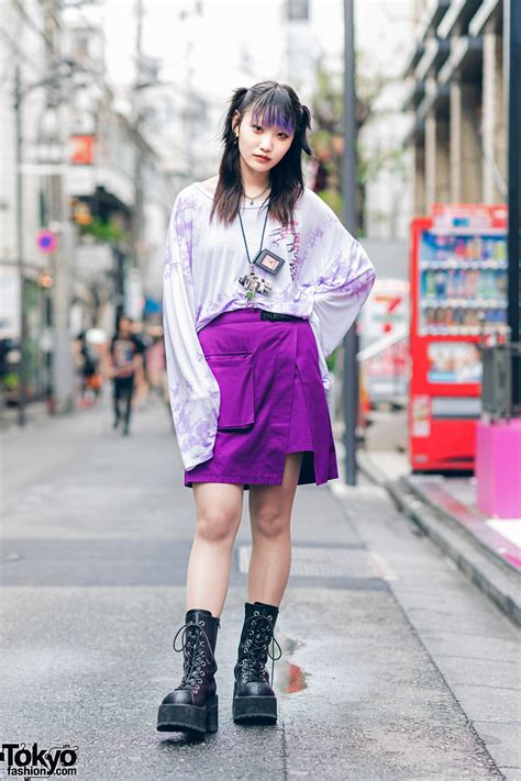 Purple Themed Street Fashion In Harajuku Tokyo Fashion
