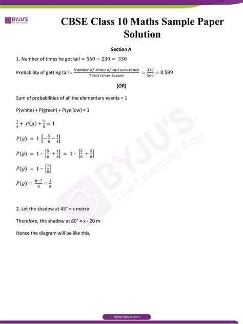Sample Papers For Class 10 Maths Chapter Wise With Solutions Pdf