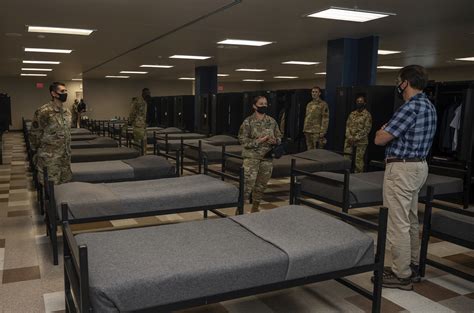 SECDEF Visits BMT Sees How Citizens Become Airmen During COVID 19