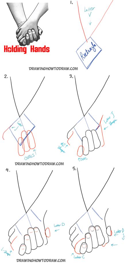 The hand steps down from the way it attaches to the arm. Here are the Steps to drawing two people holding hands: # ...