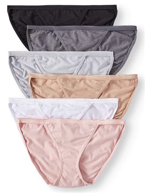 Secret Treasures Womens Cotton Stretch String Bikini Panties 6 Pack