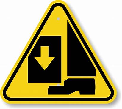 Hazard Sign Foot Crushing Iso Toes Signs